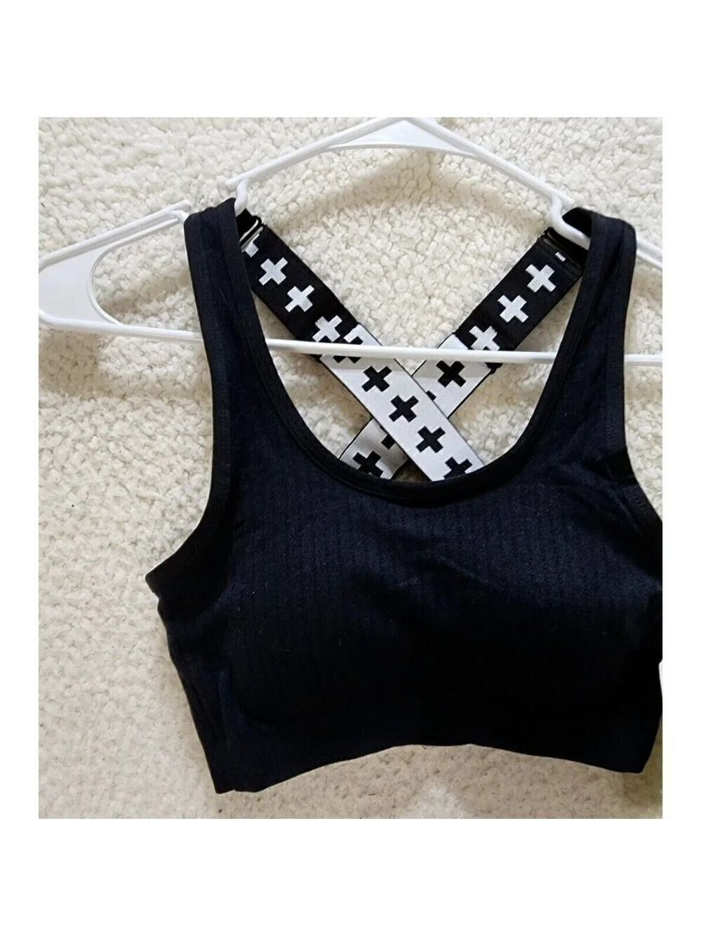 Bp + Wildfang ribbed tank bra size small BNWOT Logo crisscross straps